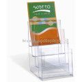 Free Design Custom Counter Top 3 Pockets Transparent Acrylic Business Card Gifts Card Display Rack